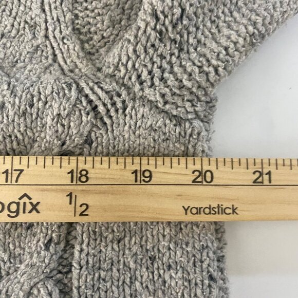 St. Johns Bay Fisherman Chunky Cable Knit Sweater Womens XL Gray Speckled Cozy - Picture 5 of 7